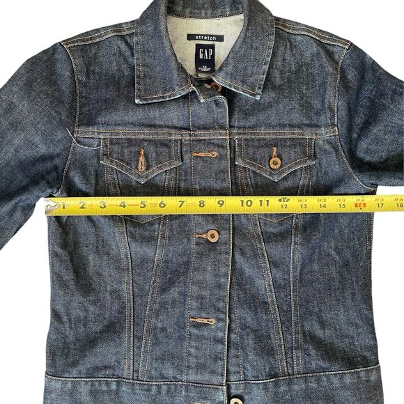 Gap Stretch Dark Wash Denim Trucker Style Jacket Size XS - Picture 4 of 6